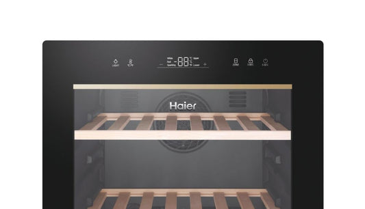 Haier Wine Bank 50 Serie 5 Cantinetta Vino Doppia Temperatura, 79 Bottiglie, Vetro Anti-UV, LED 3D, Controllo tramite App