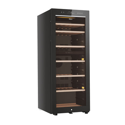 Haier Wine Bank 50 Serie 7 Cantinetta Vino Doppia Temperatura, 77 Bottiglie, Vetro Anti-UV, LED 3D, Controllo tramite App