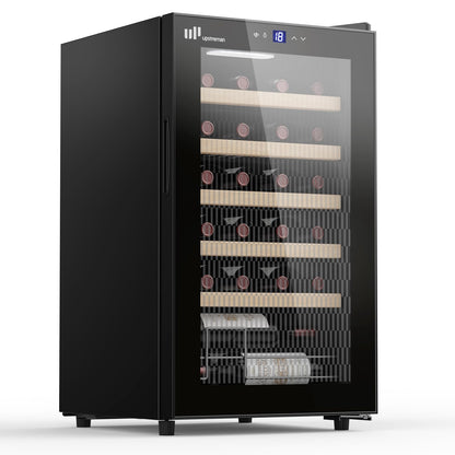 Upstreman Cantinetta Vino, 24 Bottiglie, Temperatura Regolabile 5°C - 20°C, da Incasso o Sottobanco, Display Touch
