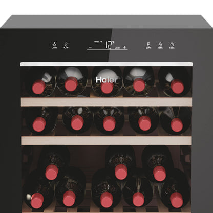 Haier Wine Bank 50 Serie 7 Cantinetta Vino Doppia Temperatura, 77 Bottiglie, Vetro Anti-UV, LED 3D, Controllo tramite App