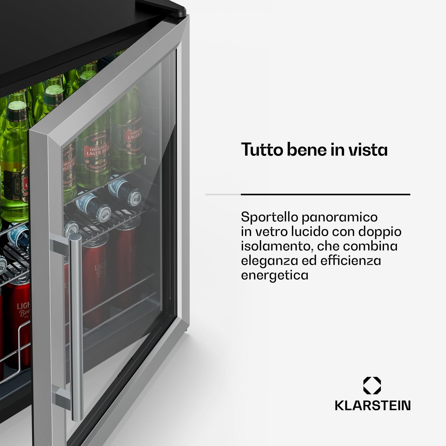 KLARSTEIN “Beersafe” – Mini frigorifero per bevande, minibar silber - 65 Liter