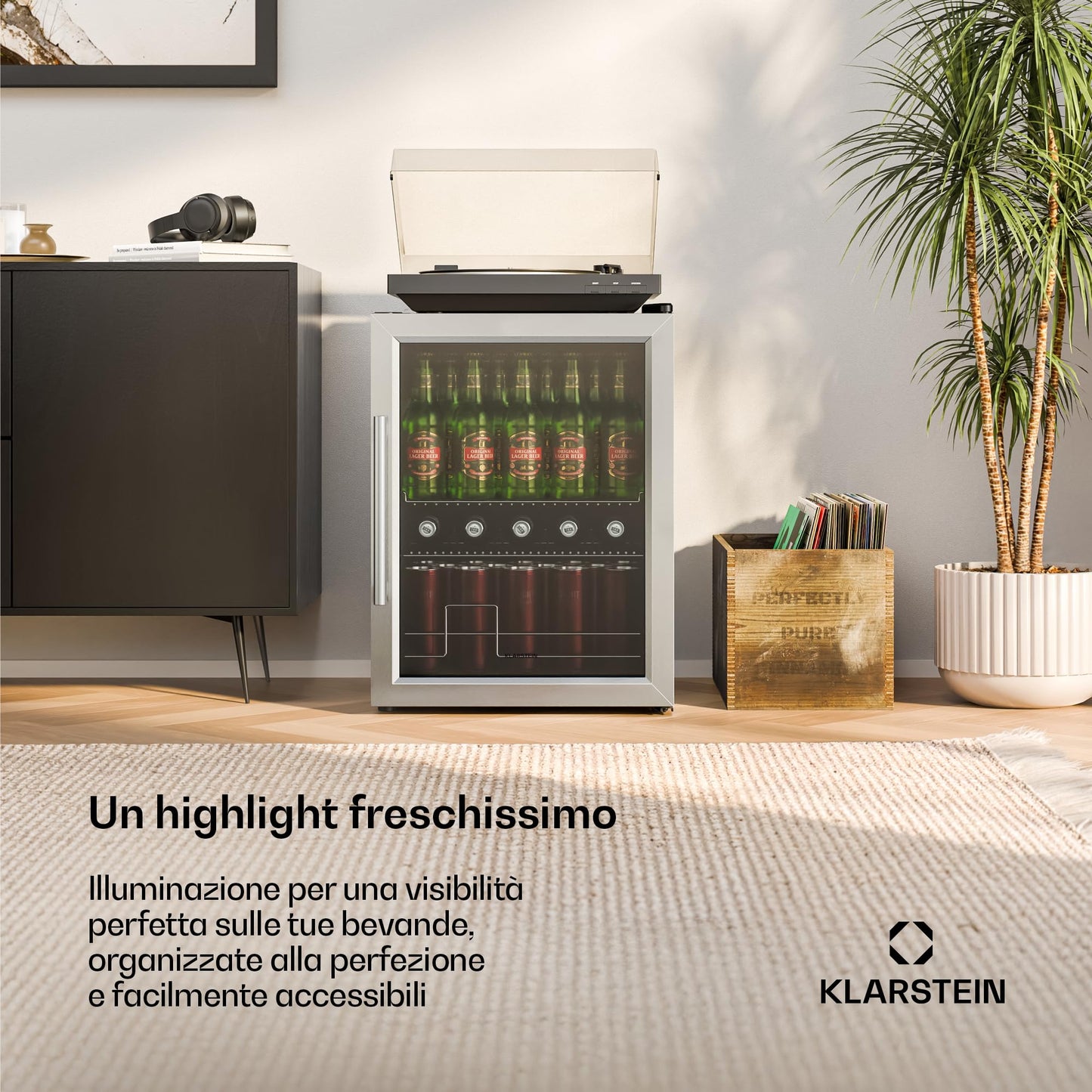 KLARSTEIN “Beersafe” – Mini frigorifero per bevande, minibar silber - 65 Liter